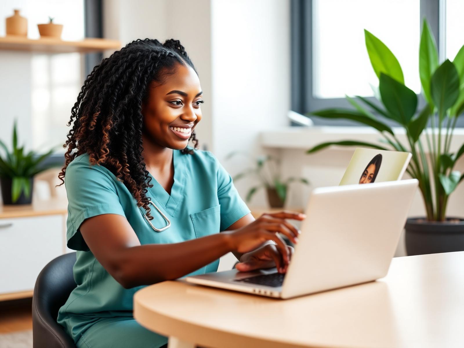 Physiotherapist conducting a virtual consultation